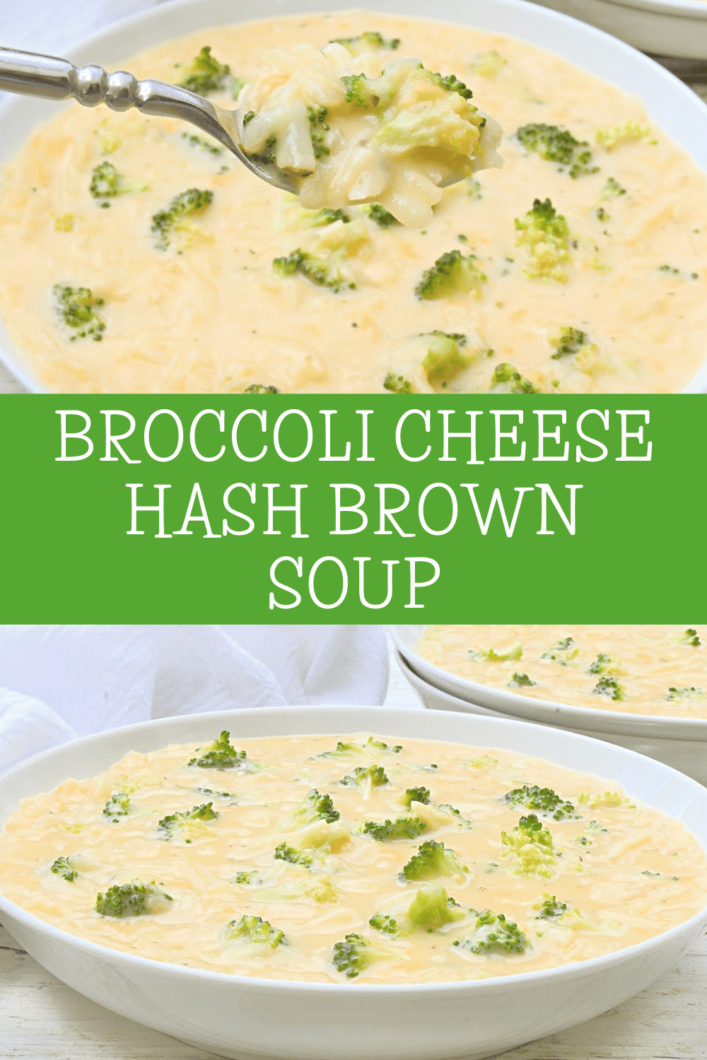 Broccoli Cheese Hash Brown Soup ~ A warm and cheesy soup with potatoes in every bite! Ready to serve in 30 minutes or less! via @thiswifecooks