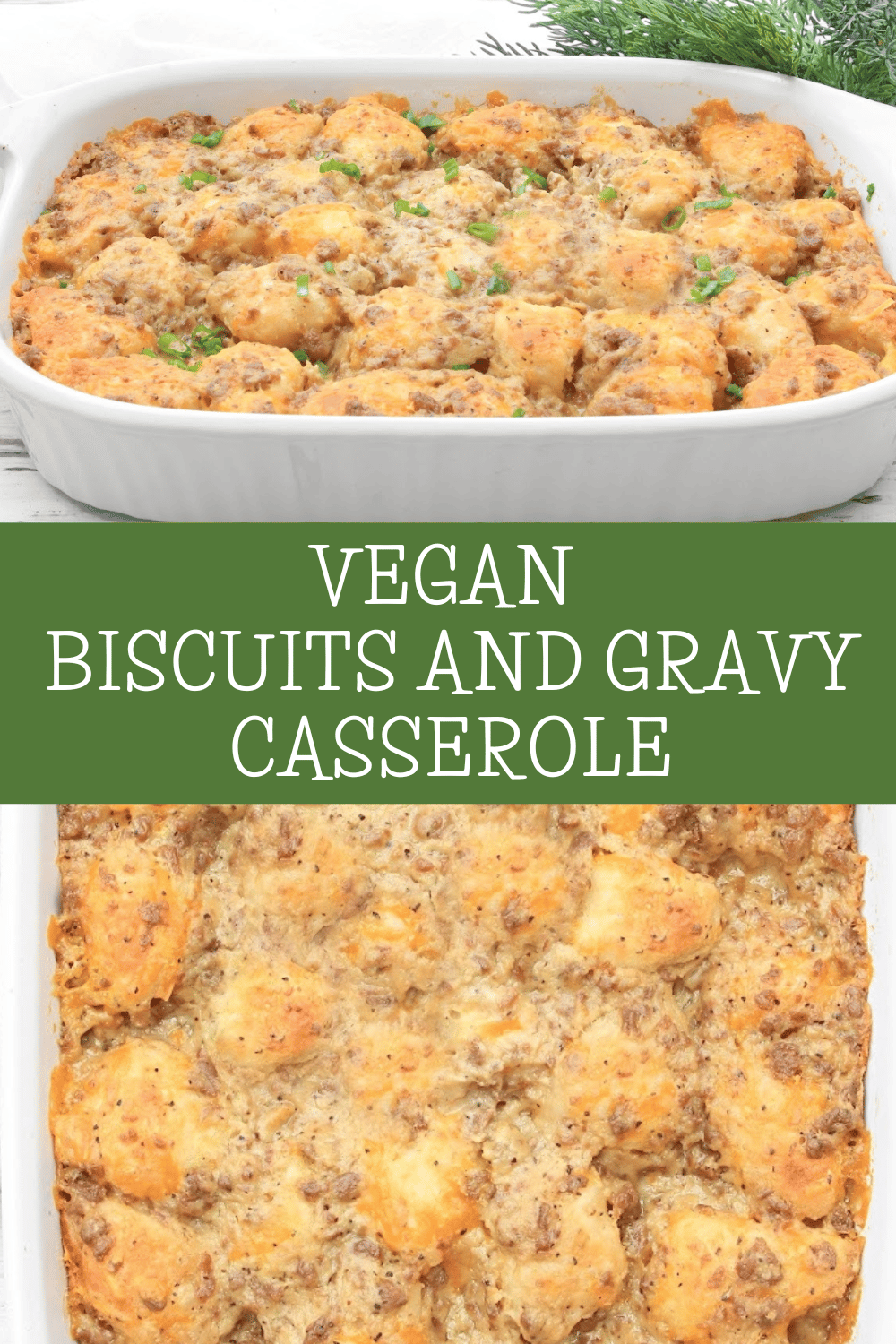Biscuits and Gravy Casserole ~ This hearty and satisfying all-in-one plant-based breakfast is a sanity saver on Christmas morning! via @thiswifecooks