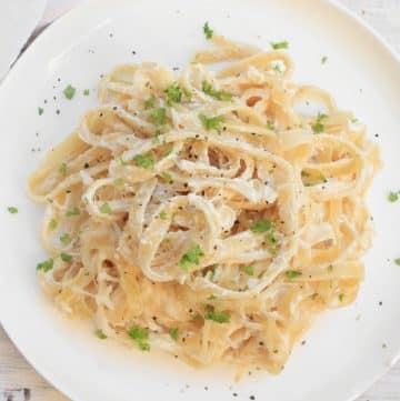 Noodles Romanoff ~ This modern spin on an old-school classic is rich, creamy, and ready to serve in about 35 minutes!