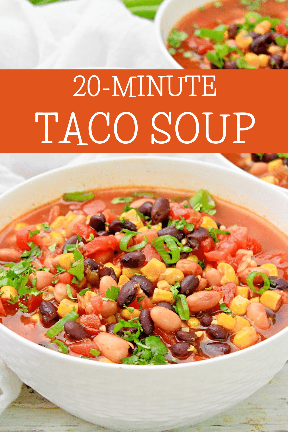 Taco Soup ~ All the taco flavor you love in a hearty and filling soup! Made with pantry ingredients and ready to serve in 20 minutes! via @thiswifecooks