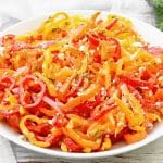 Bell Pepper Salad ~ Bright colors and fresh flavors of mini bell peppers shine in this easy make-ahead salad!