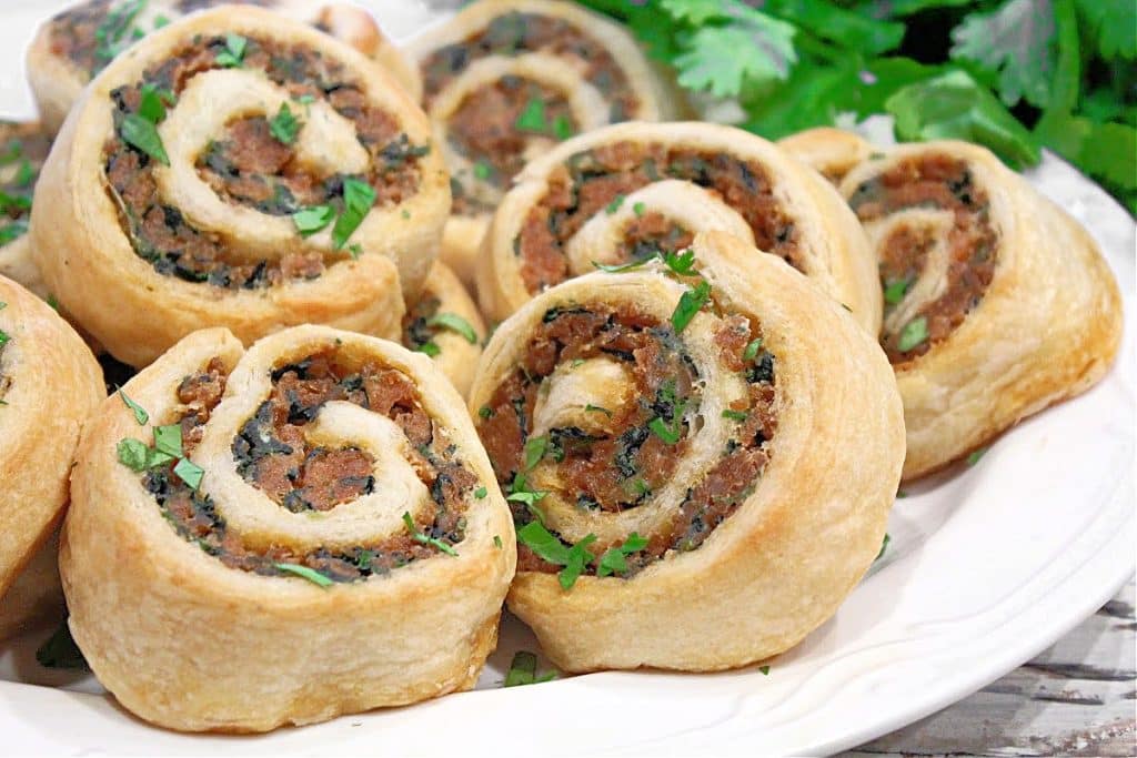 Vegan Sausage Pinwheels ~ This easy make-ahead appetizer is perfect for holidays, game days, and even for breakfast!