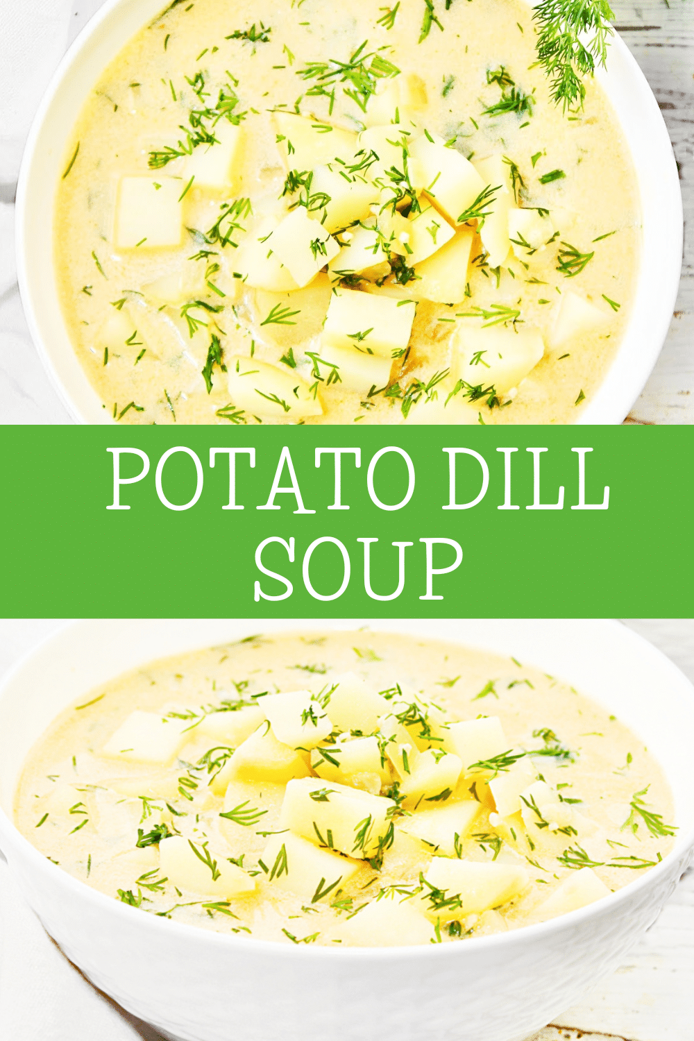 Potato Dill Soup ~ Chunky potato soup infused with the bright and herbaceous flavor of fresh dill. Ready to serve in under 30 minutes! via @thiswifecooks