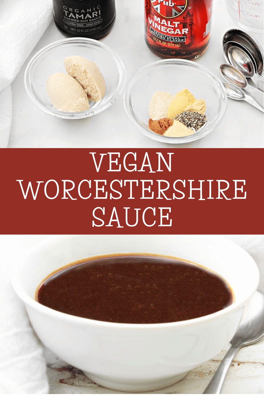 Vegan Worcestershire Sauce ~ Easy Recipe ~ Use this savory, fish-free sauce in any recipe calling for Worcestershire! via @thiswifecooks