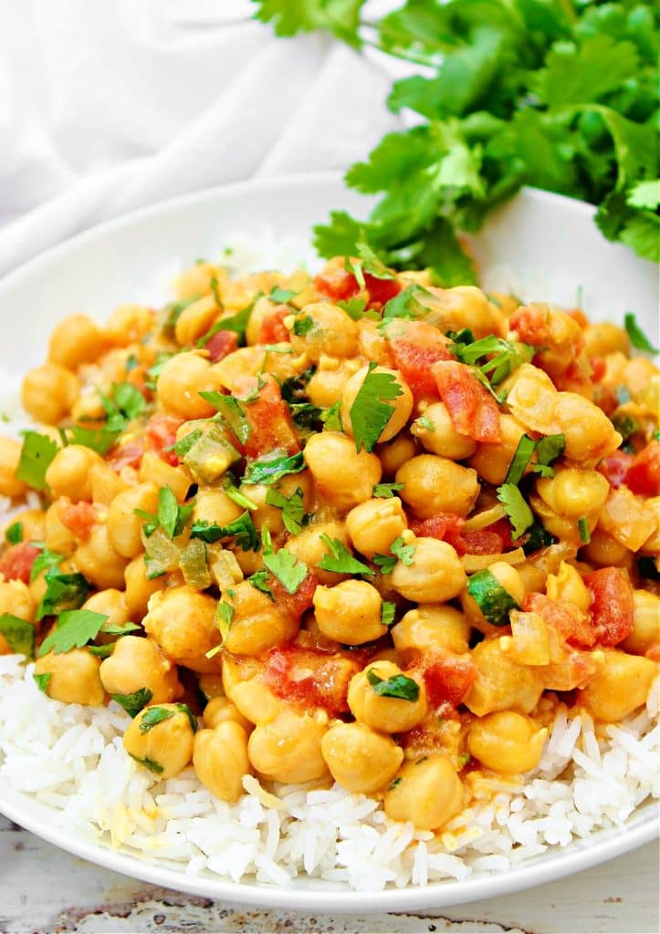 Coconut Chickpea Curry ~ This robust and aromatic restaurant-quality curry is perfect for a quick weeknight dinner or a cozy weekend meal!