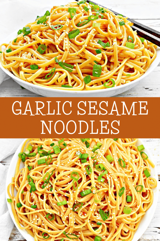 Quick and easy Garlic Sesame Noodles packs a flavor punch! It's the perfect blend of savory, spicy, and sweet all wrapped up in a tangle of noodles.