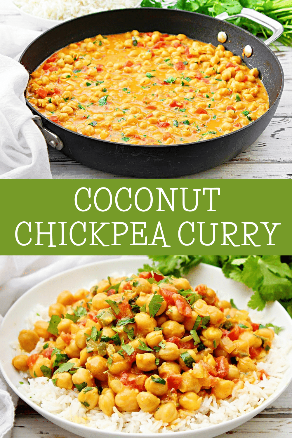Coconut Chickpea Curry ~ This robust and aromatic restaurant-quality curry is perfect for a quick weeknight dinner or a cozy weekend meal! via @thiswifecooks