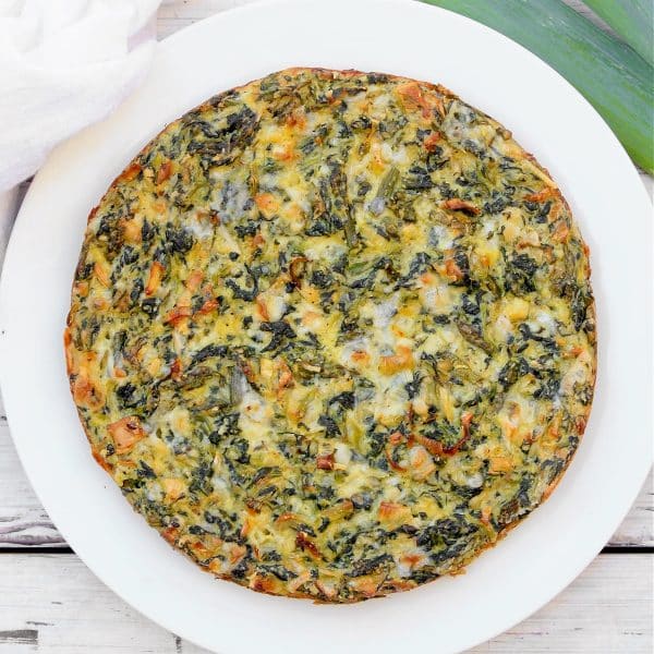 Spinach Asparagus Frittata ~ Vegan Recipe ~ This Wife Cooks™