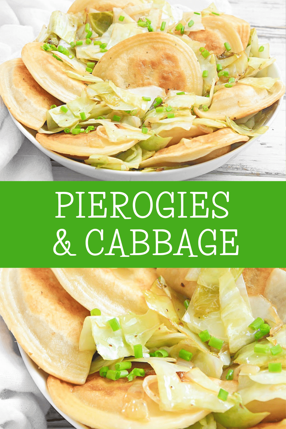 Pierogies and Cabbage ~ Pan-fried pierogies with caramelized cabbage and onions. This one-skillet meal is ready to serve in just 20 minutes! via @thiswifecooks