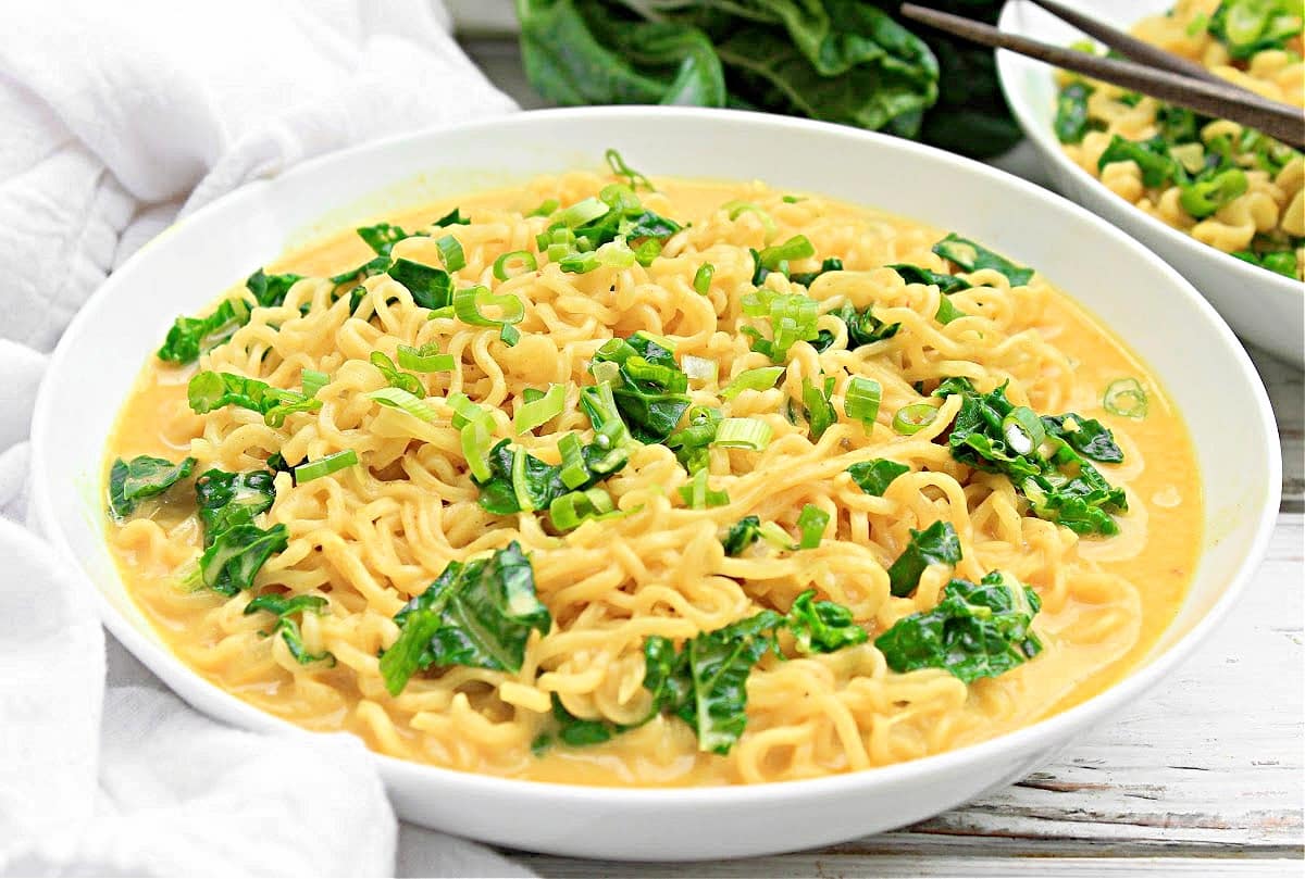 Coconut Curry Ramen ~ This flavorful and aromatic dish combines the creamy richness of coconut milk with the bold spices of curry, all in one comforting bowl of noodles!