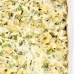 Baked Pesto Pasta ~ Delicious and easy pasta bake perfect for family dinners, potlucks, and meal prep. Only 4 ingredients!
