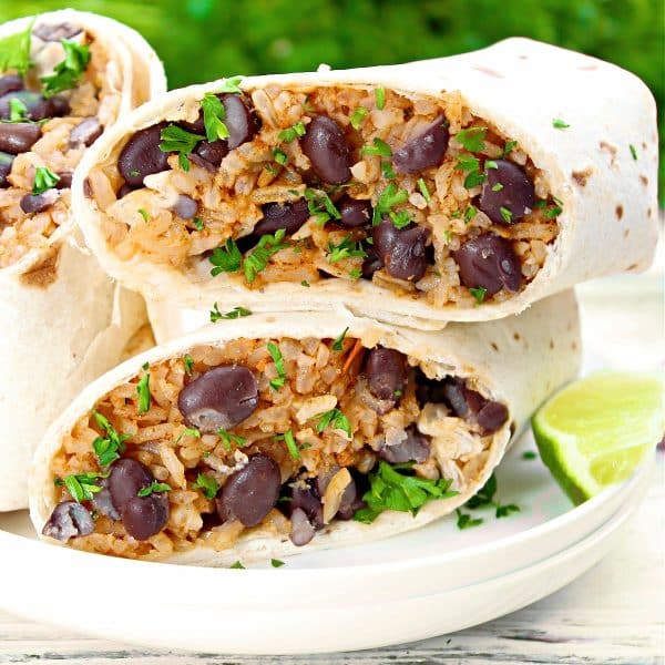 Rice and Bean Burritos ~ Vegan Recipe ~ This Wife Cooks™