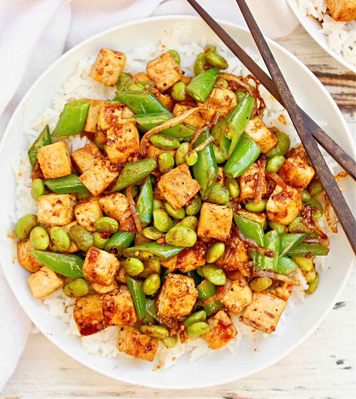 Tofu Stir Fry Rice Bowls ~ Vegan Recipe ~ This Wife Cooks™