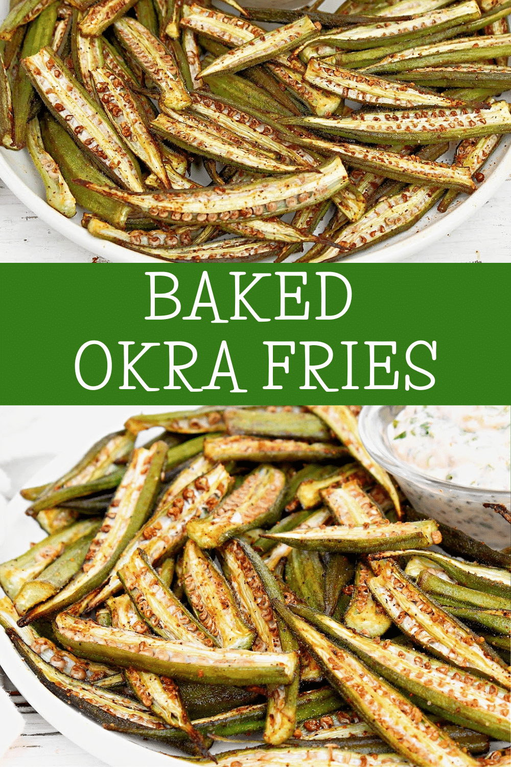 Okra Fries ~ Creole-seasoned oven-roasted okra combines the unique flavors of Louisiana spices with the crispiness of oven-roasted goodness! via @thiswifecooks