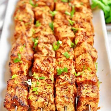 Mexican Grilled Tofu ~ Tofu skewers, marinated in a bold blend of Mexican-inspired spices, and grilled to perfection!