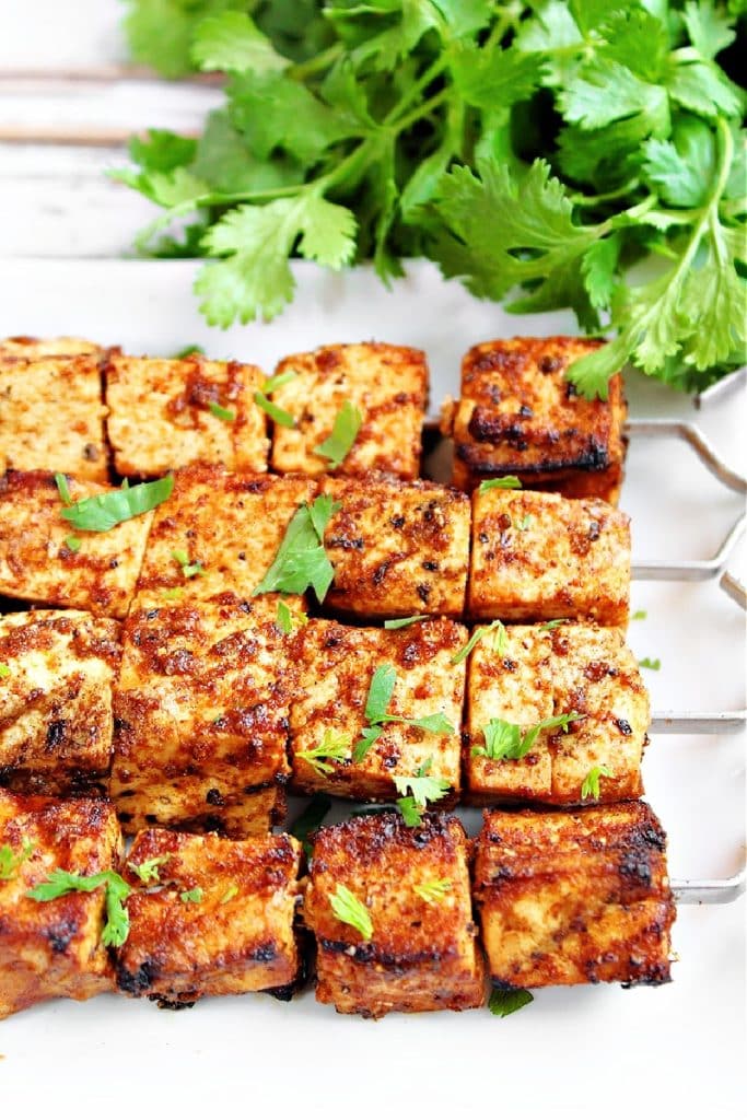 Mexican Grilled Tofu ~ Tofu skewers, marinated in a bold blend of Mexican-inspired spices, and grilled to perfection!