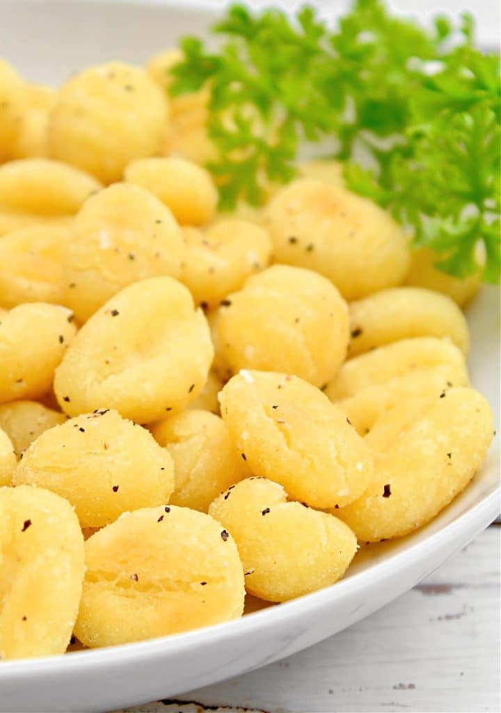 Roasted Gnocchi ~ This easy sheet pan gnocchi is crisp on the outside and soft on the inside with a satisfyingly chewy bite!