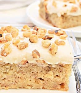 Banana Bread Cake ~ The comforting flavor and texture of banana bread with the indulgent richness of a cake!