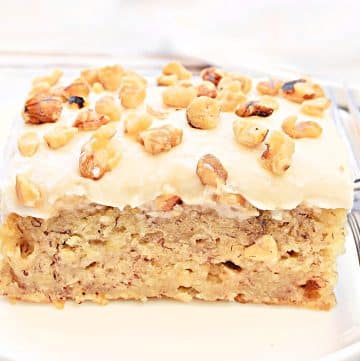 Banana Bread Cake ~ The comforting flavor and texture of banana bread with the indulgent richness of a cake!