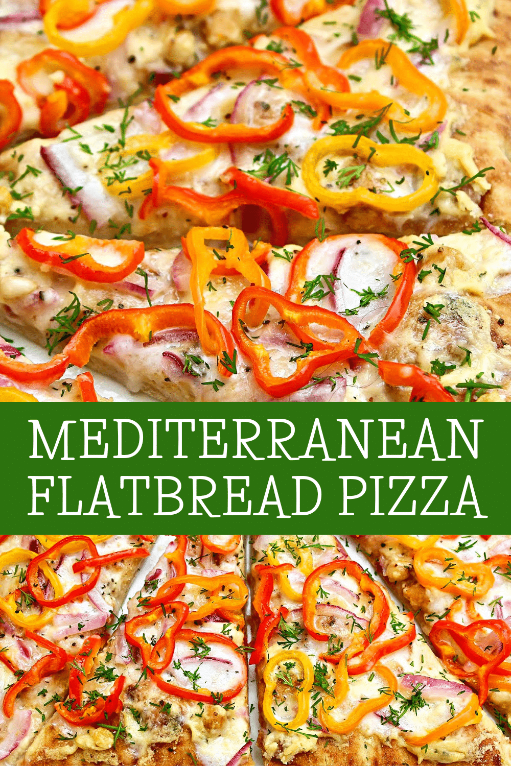 Bring Mediterranean flair to pizza night with layers of savory hummus, colorful sweet peppers, and dairy-free feta cheese. This quick and easy dinner is ready to serve in 20 minutes or less.  via @thiswifecooks