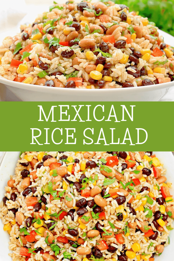 Mexican Rice Salad ~ This easy rice and beans salad can be made up to two days in advance and served cold or at room temperature!