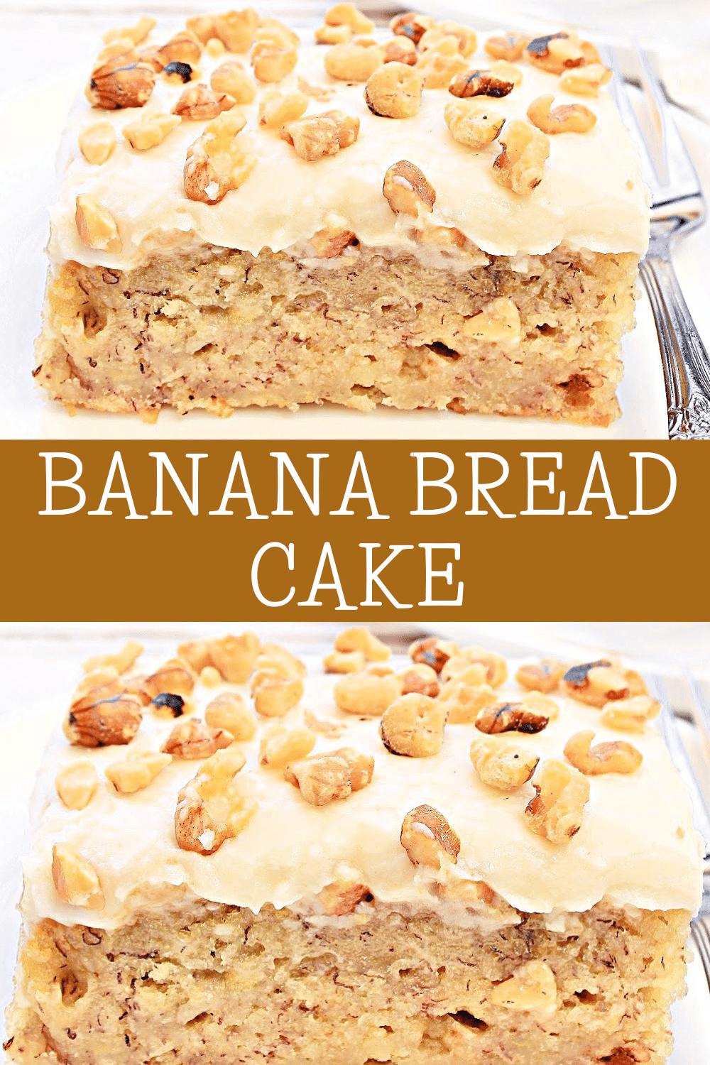 Banana Bread Cake ~ The comforting flavor and texture of banana bread with the indulgent richness of a cake! via @thiswifecooks