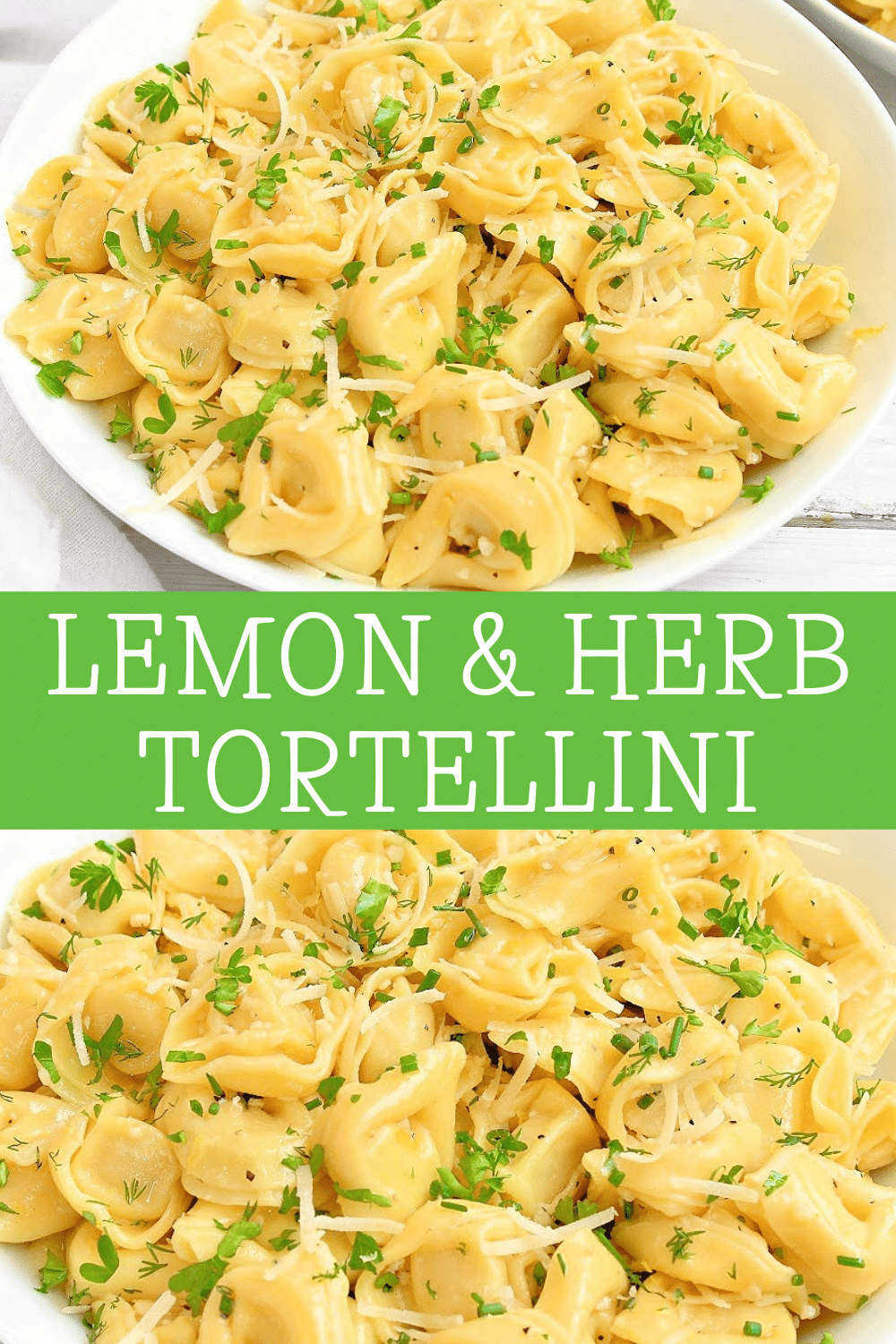 Lemon and Herb Tortellini ~ Easy pasta dinner made with dairy-free tortellini, zesty lemon, and garden fresh herbs! Ready to serve in 20 minutes! via @thiswifecooks