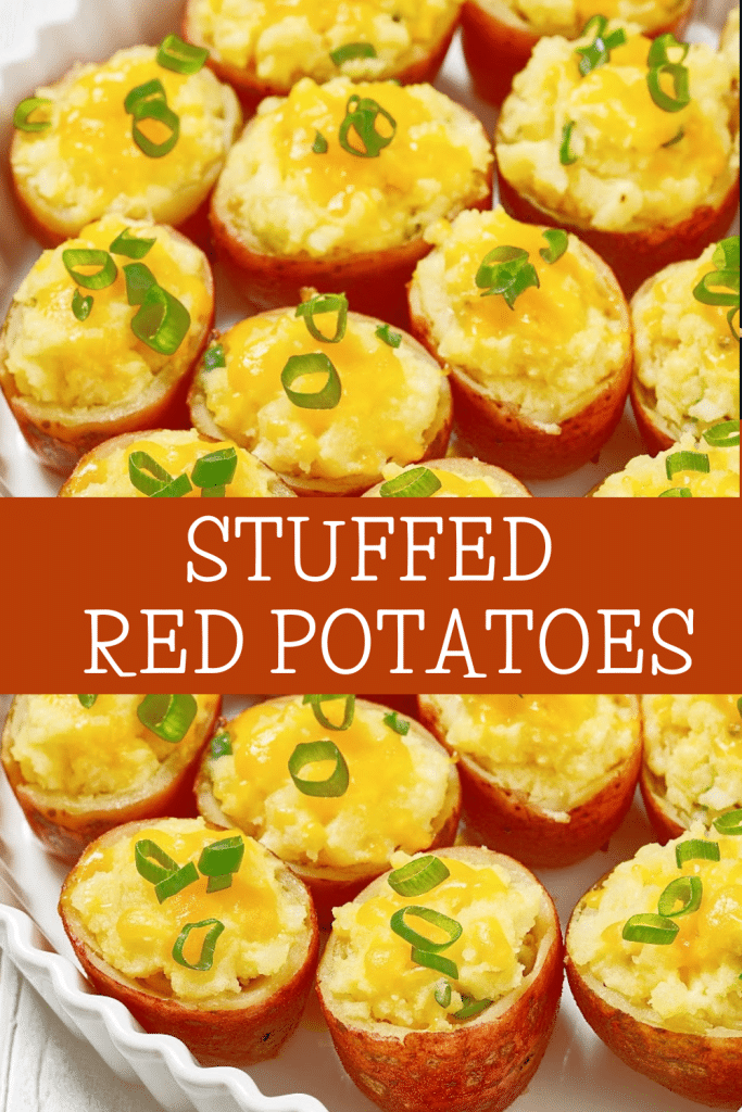 Stuffed Baby Red Potatoes ~Serve these savory potato bites as an appetizer or fun side dish, perfect for any occasion!