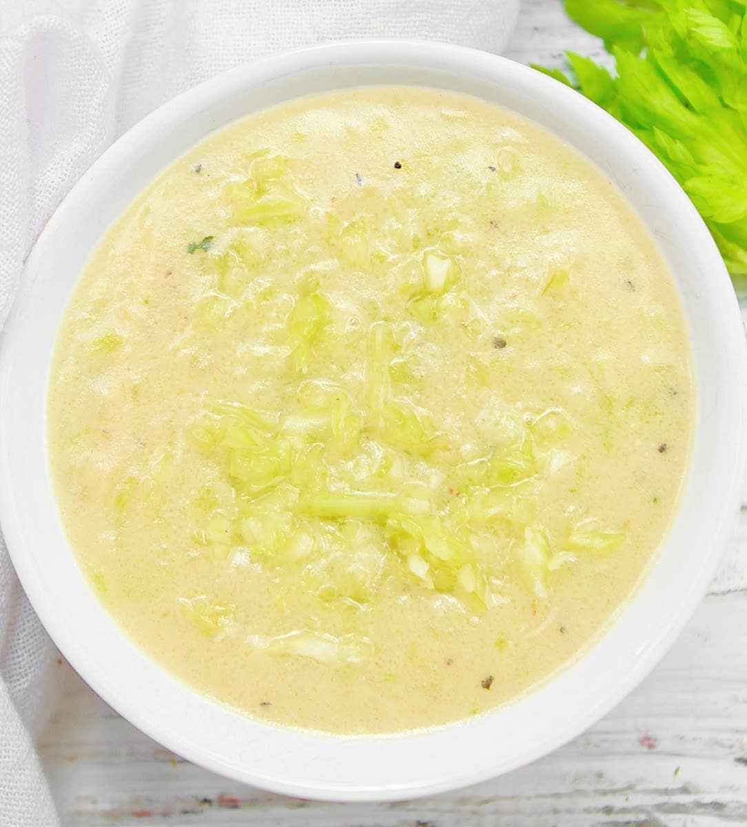 Vegan Cream of Celery Substitute ~ This recipe is quick, easy, and yields the equivalent of one can of condensed cream of celery soup!