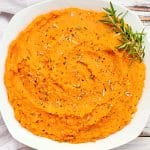 Savory Mashed Sweet Potatoes ~ Bring the natural sweetness of sweet potatoes to the holiday table with this easy recipe!