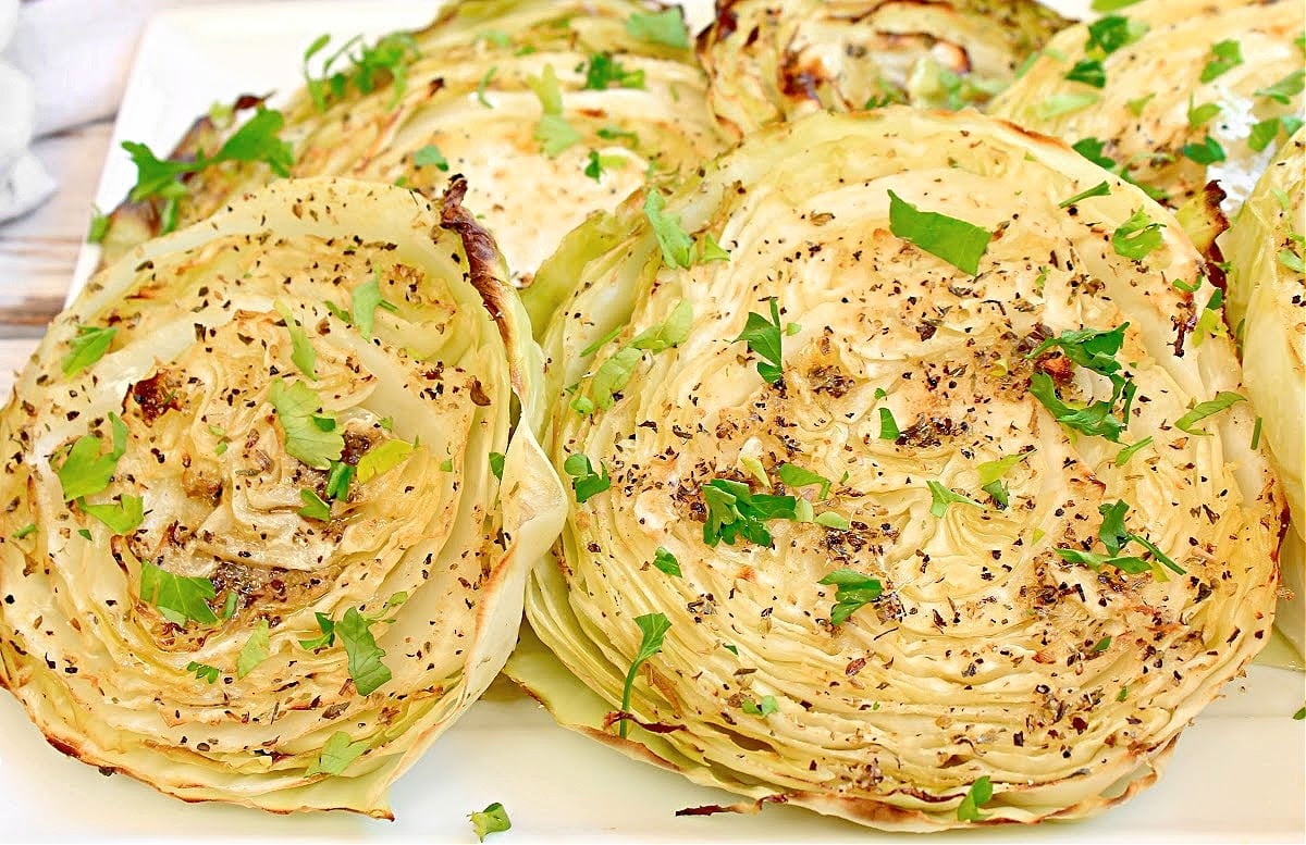 Roasted Cabbage Steaks with Garlic ~ Easy Oven Recipe ~ This Wife Cooks™