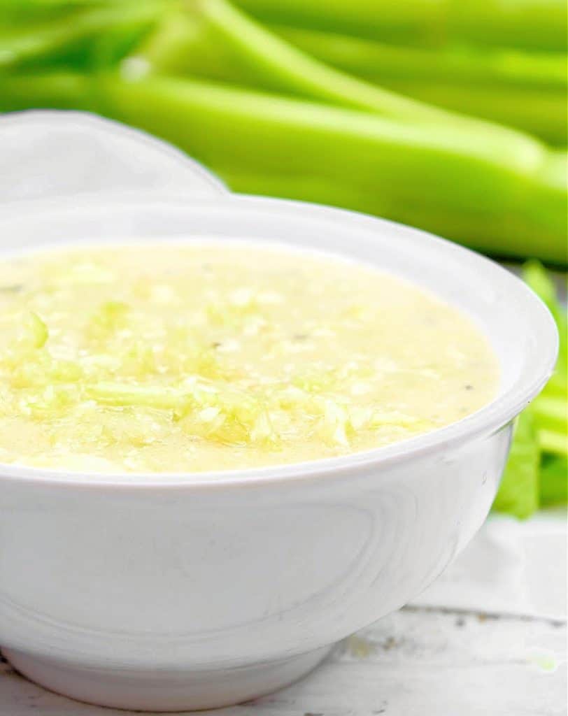 Vegan Cream of Celery Substitute ~ This recipe is quick, easy, and yields the equivalent of one can of condensed cream of celery soup!