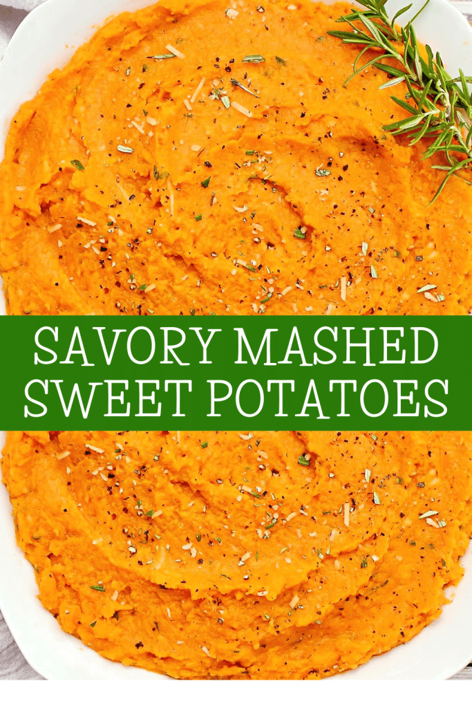 Savory Mashed Sweet Potatoes ~ Bring the natural sweetness of sweet potatoes to the holiday table with this easy recipe!