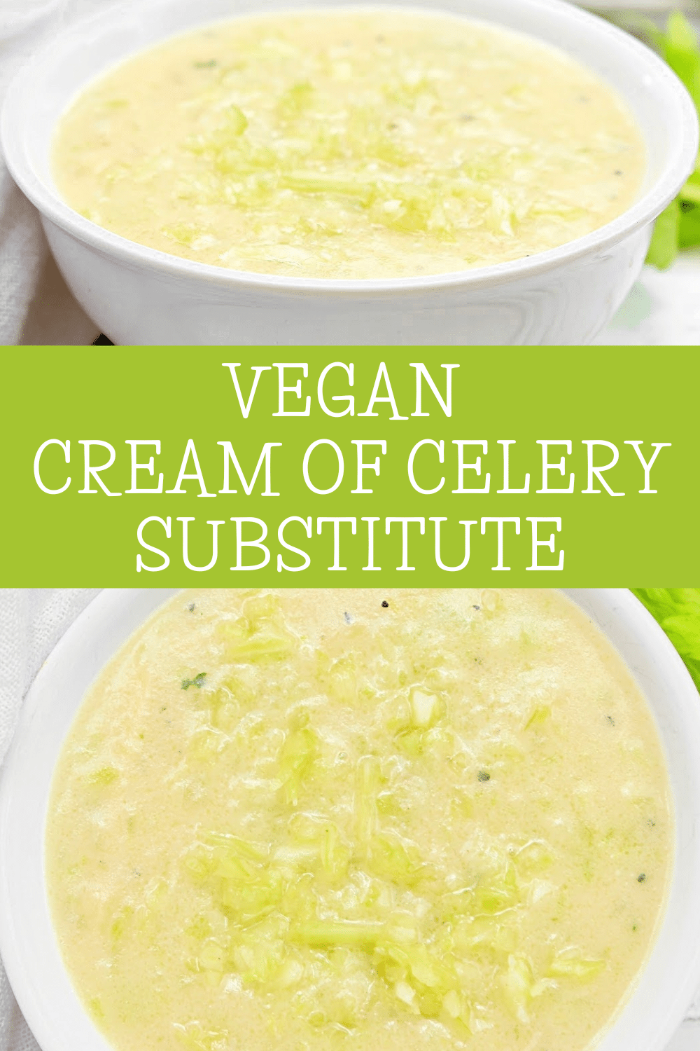 Vegan Cream of Celery Substitute ~ This recipe is quick, easy, and yields the equivalent of one can of condensed cream of celery soup! via @thiswifecooks