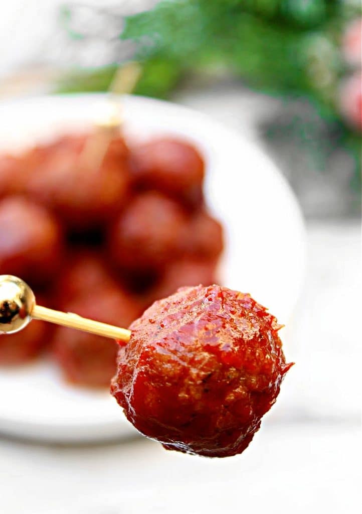 Vegan Cocktail Meatballs ~ Savory bite-sized and plant-based meatballs, perfect for the holiday season! Stovetop and slow cooker options.