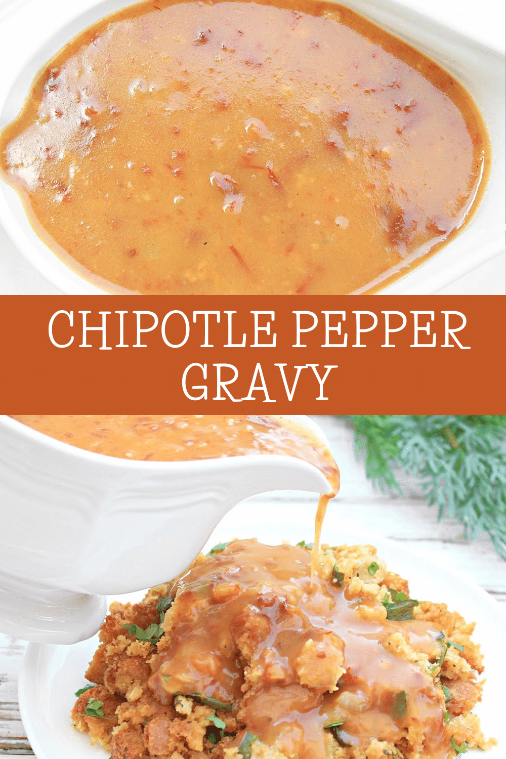Chipotle Pepper Gravy ~ Bring the heat this Thanksgiving with this smoky and rich Southwestern-inspired gravy! via @thiswifecooks