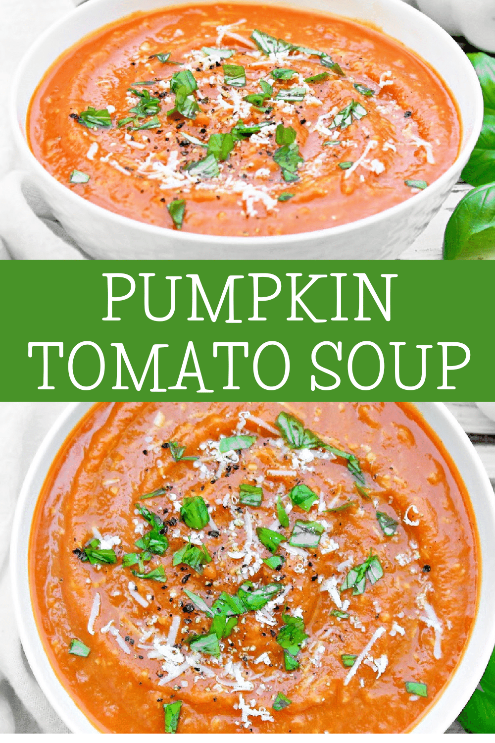 Pumpkin Tomato Soup ~ A savory soup that combines the earthy sweetness of pumpkin with the tangy richness of tomatoes. via @thiswifecooks