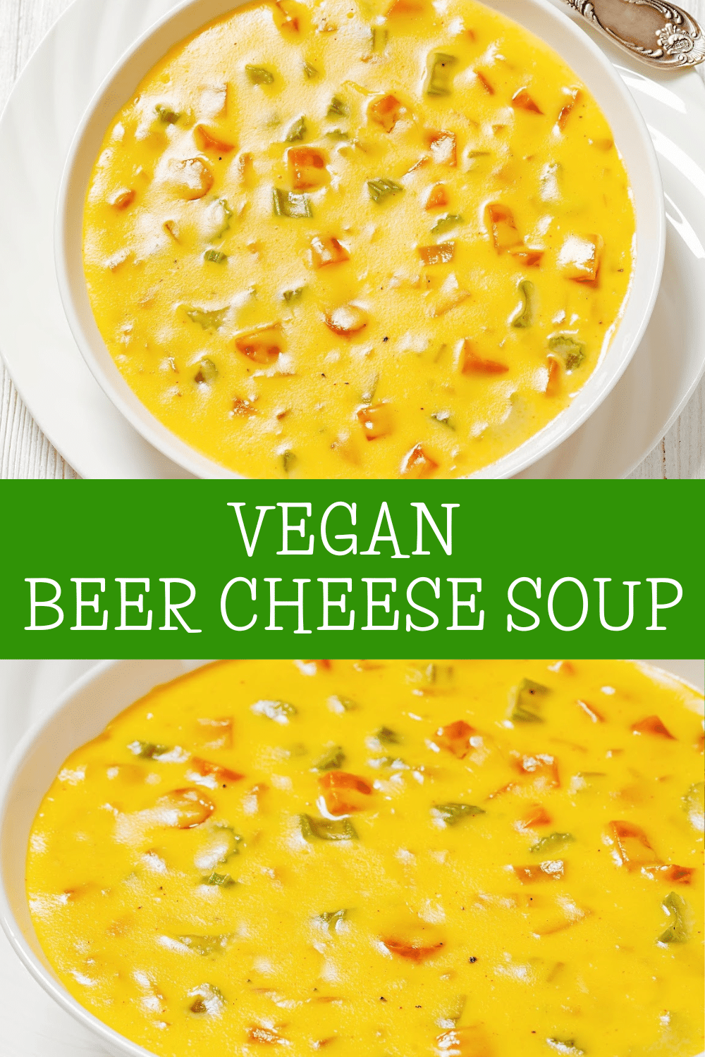 This easy beer cheese soup is everything you know and love in a traditional beer cheese soup. And this vegan recipe has no cashews and no nutritional yeast!  via @thiswifecooks