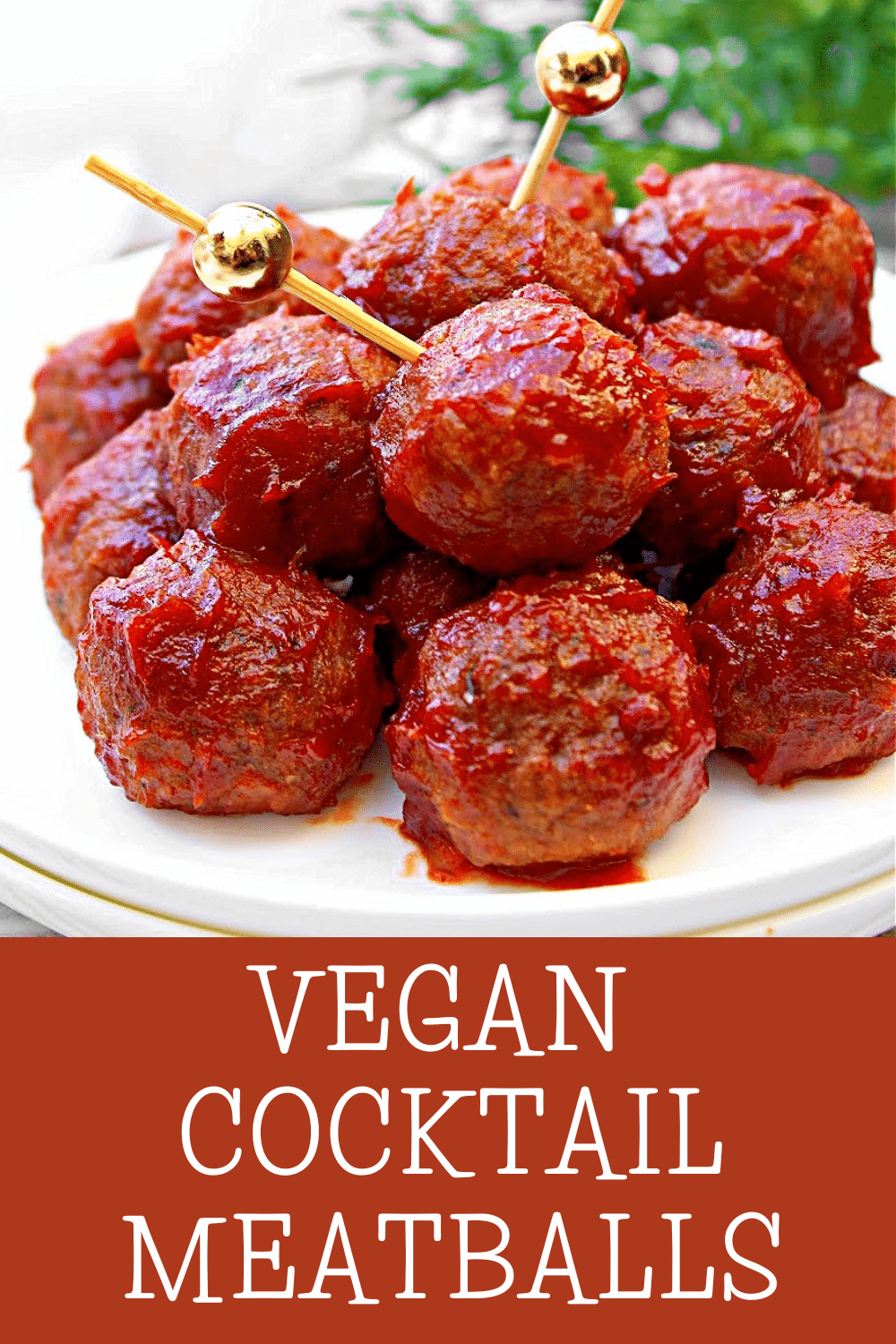 Vegan Cocktail Meatballs ~ Savory bite-sized and plant-based meatballs, perfect for the holiday season! Stovetop and slow cooker options. via @thiswifecooks