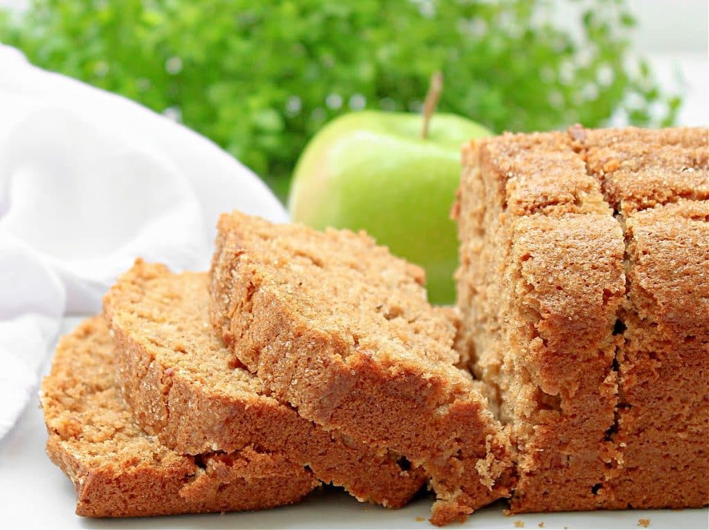 Apple Bread ~ Comforting and aromatic loaf cake studded with fresh apples and topped with crisp brown sugar crystals.
