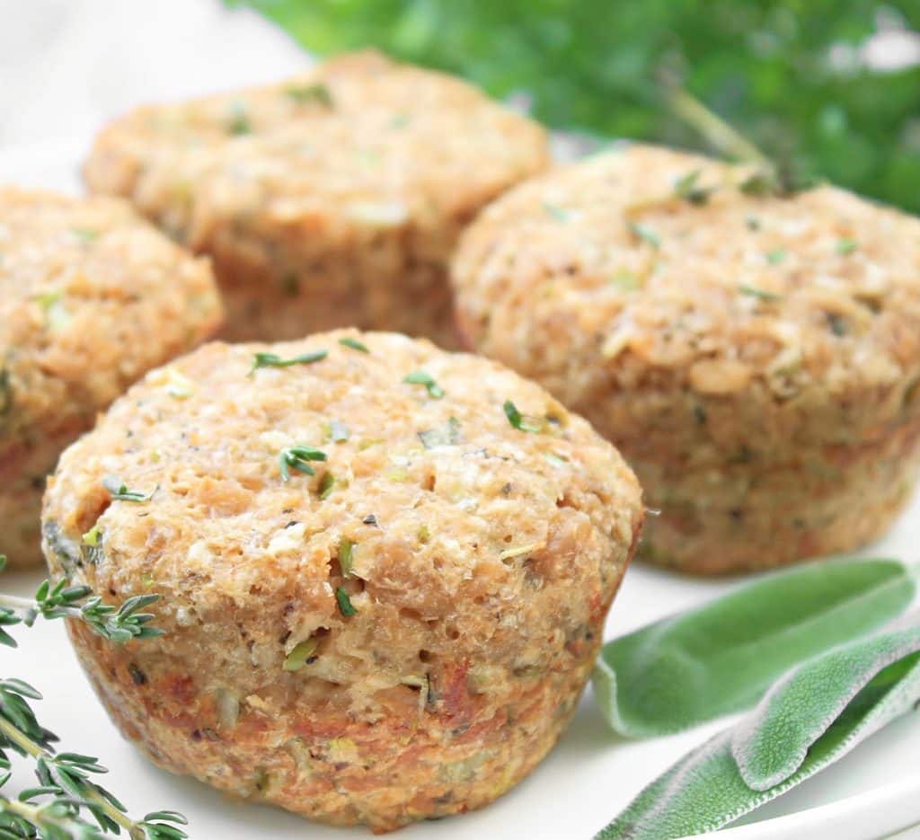 Vegan Turkey Meatloaf Muffins ~ Perfectly portioned mini meatloaves packed with savory flavors! Easy Thanksgiving or Christmas dinner!