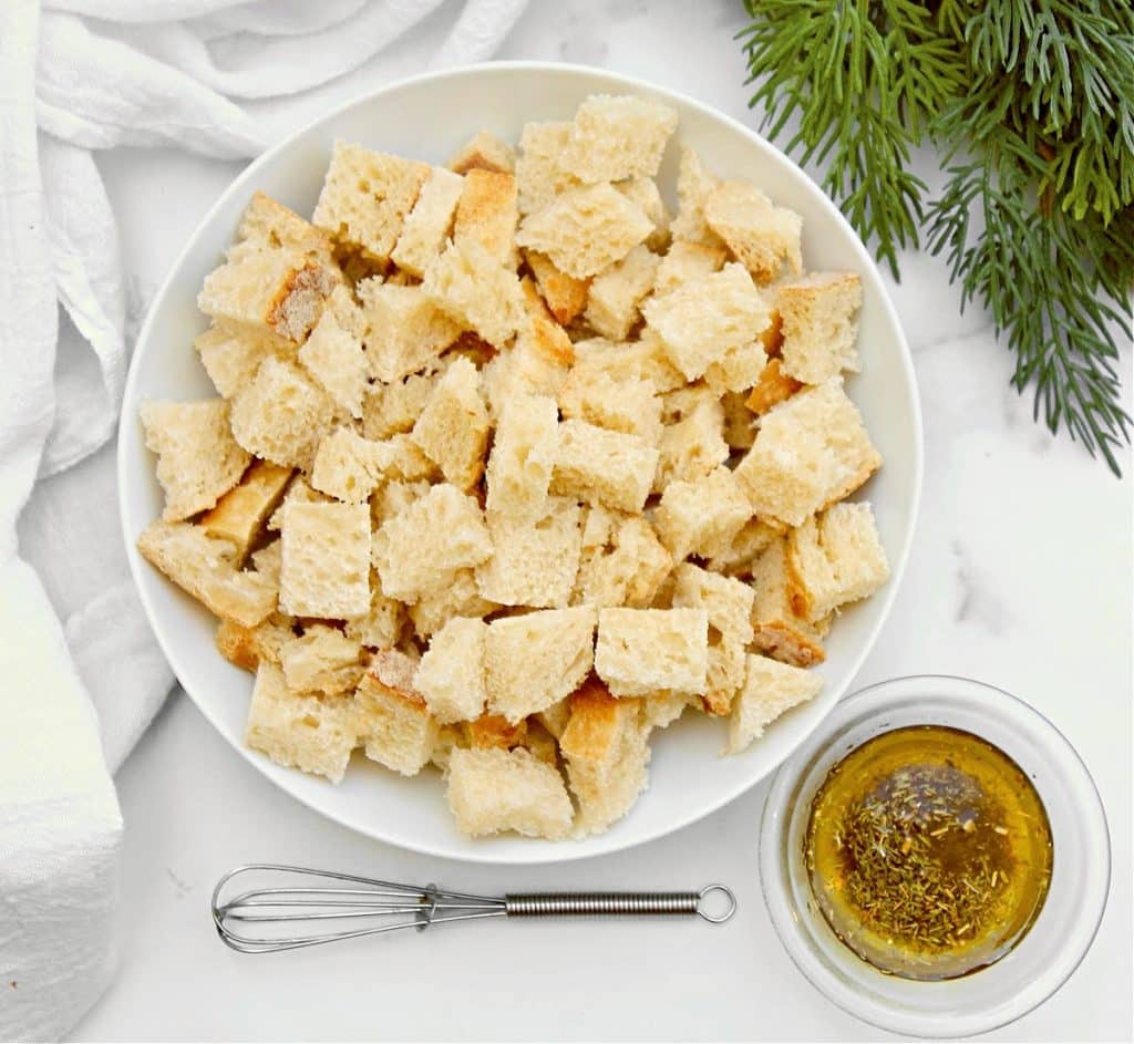 Sourdough Croutons ~ A few simple ingredients are all you need for herb-seasoned and perfectly crunchy croutons!