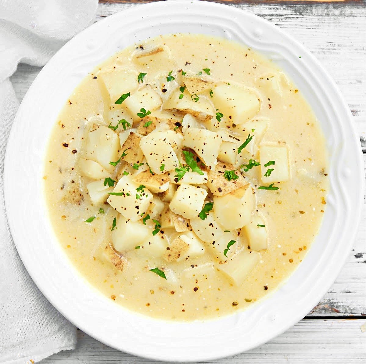 German Potato Dumpling Soup {Kartoffelknödel Suppe}