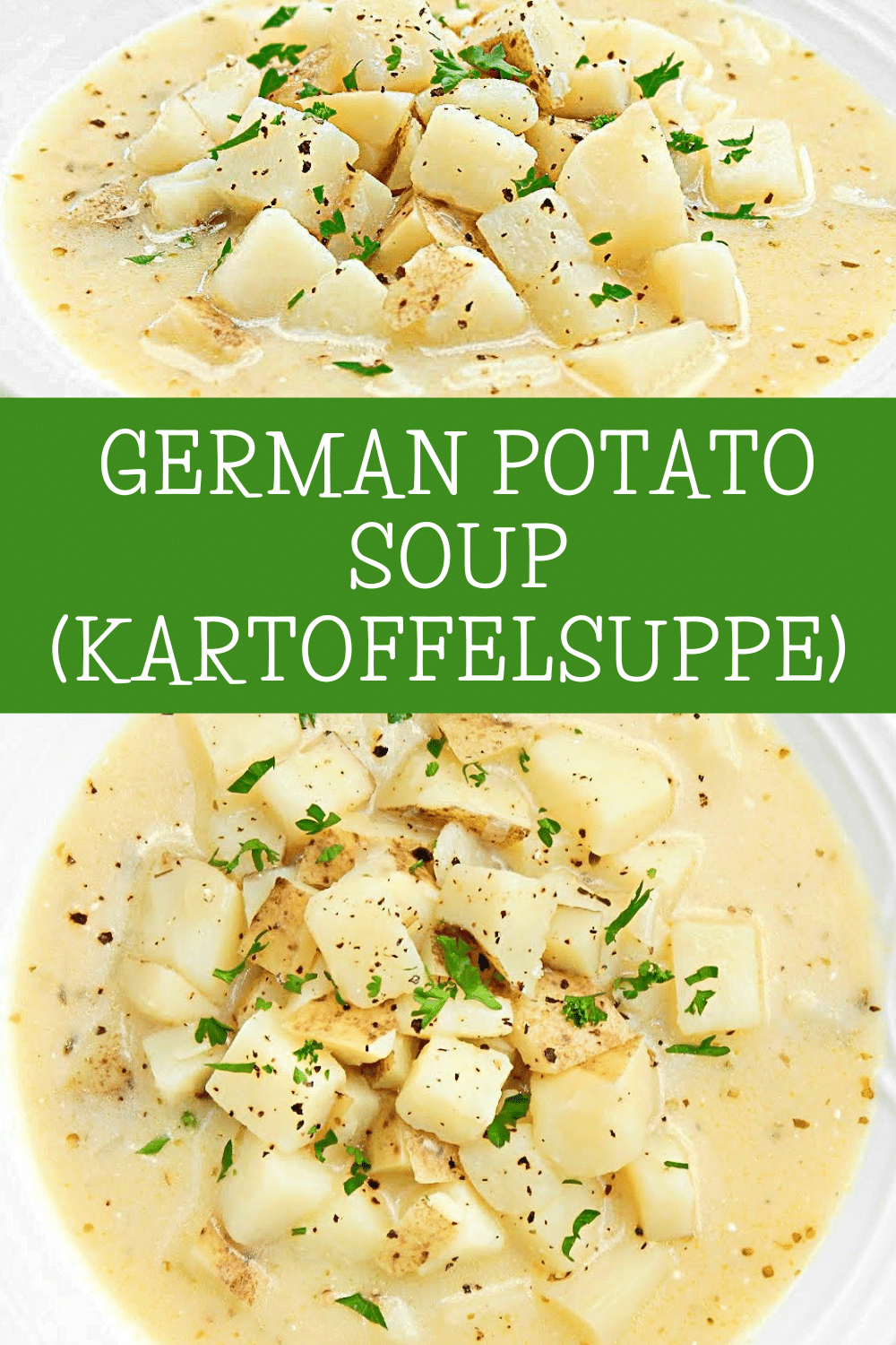 German Potato Soup (Kartoffelsuppe) ~Aromatic and chunky potato soup that's easy to make with staple ingredients and tastes even better the next day! via @thiswifecooks