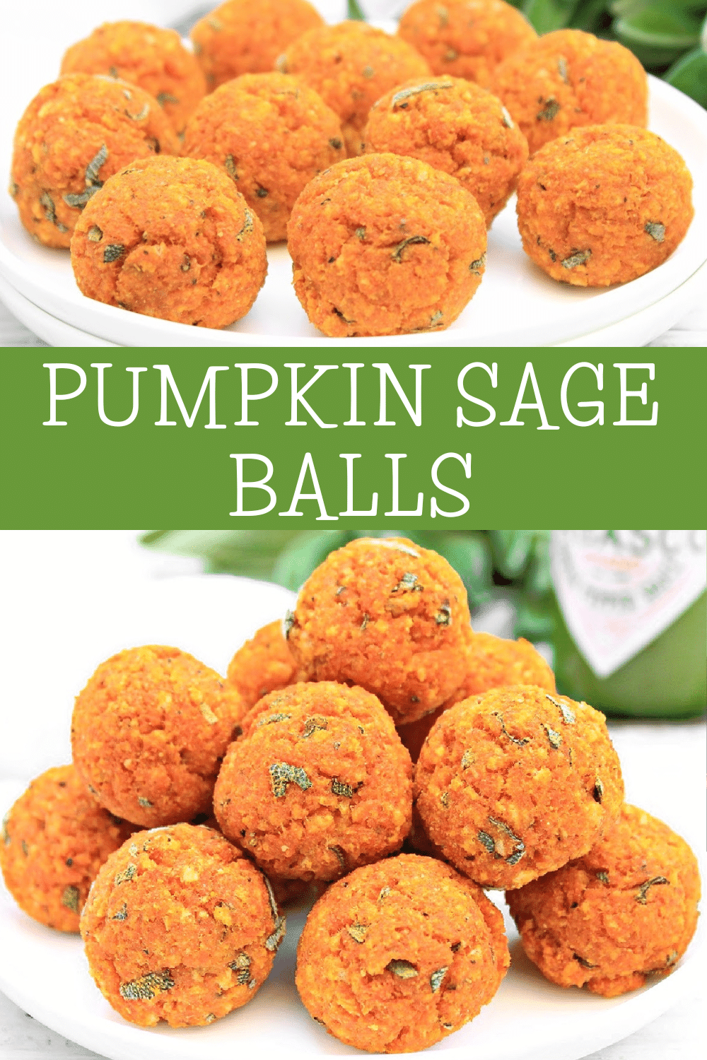 Pumpkin Sage Balls ~ Easy baked appetizer bites packed with fall flavors! Make a day in advance and serve as a Thanksgiving Day snack! via @thiswifecooks