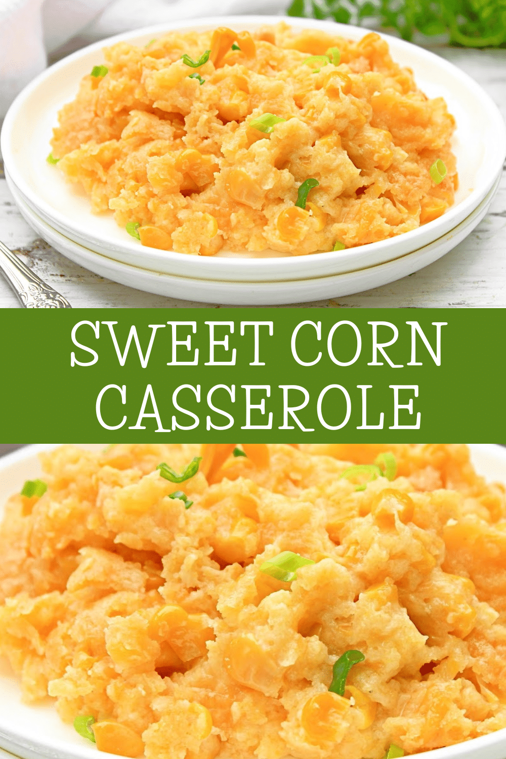 Sweet Corn Casserole ~ Sweet and creamy corn casserole is easy to make with simple ingredients. This Southern-style classic side dish is perfect for special occasions or a holiday dinner! via @thiswifecooks