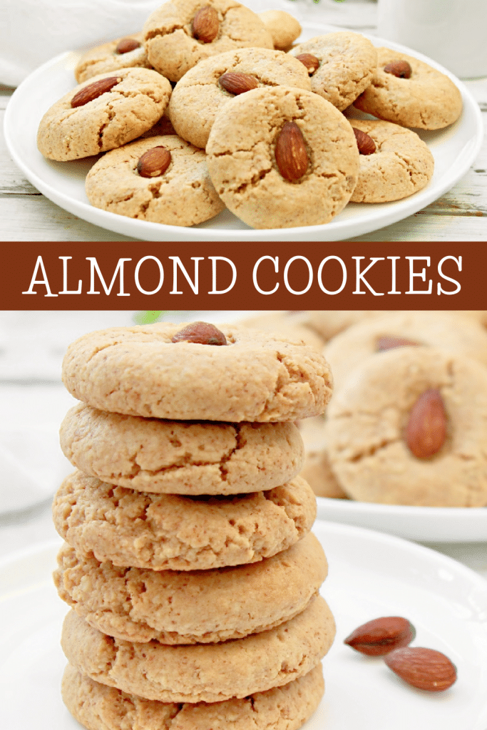 Vegan Almond Cookies ~ Soft and chewy plant-based cookies with big almond flavor! Ready to share in under 30 minutes! Perfect for Chinese New Year!