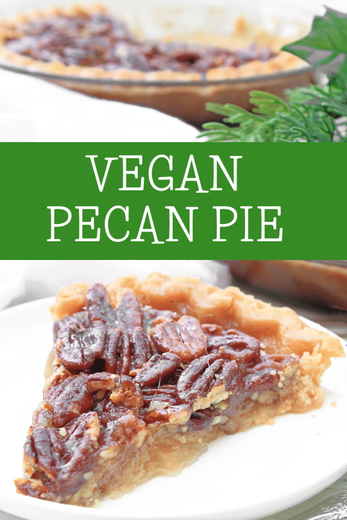 Vegan Pecan Pie ~ Six simple ingredients are all you need for this plant-based version of classic pecan pie!
