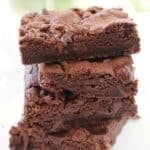 Rich and fudgy brownies made with just 4 simple ingredients! 20 minutes bake time.