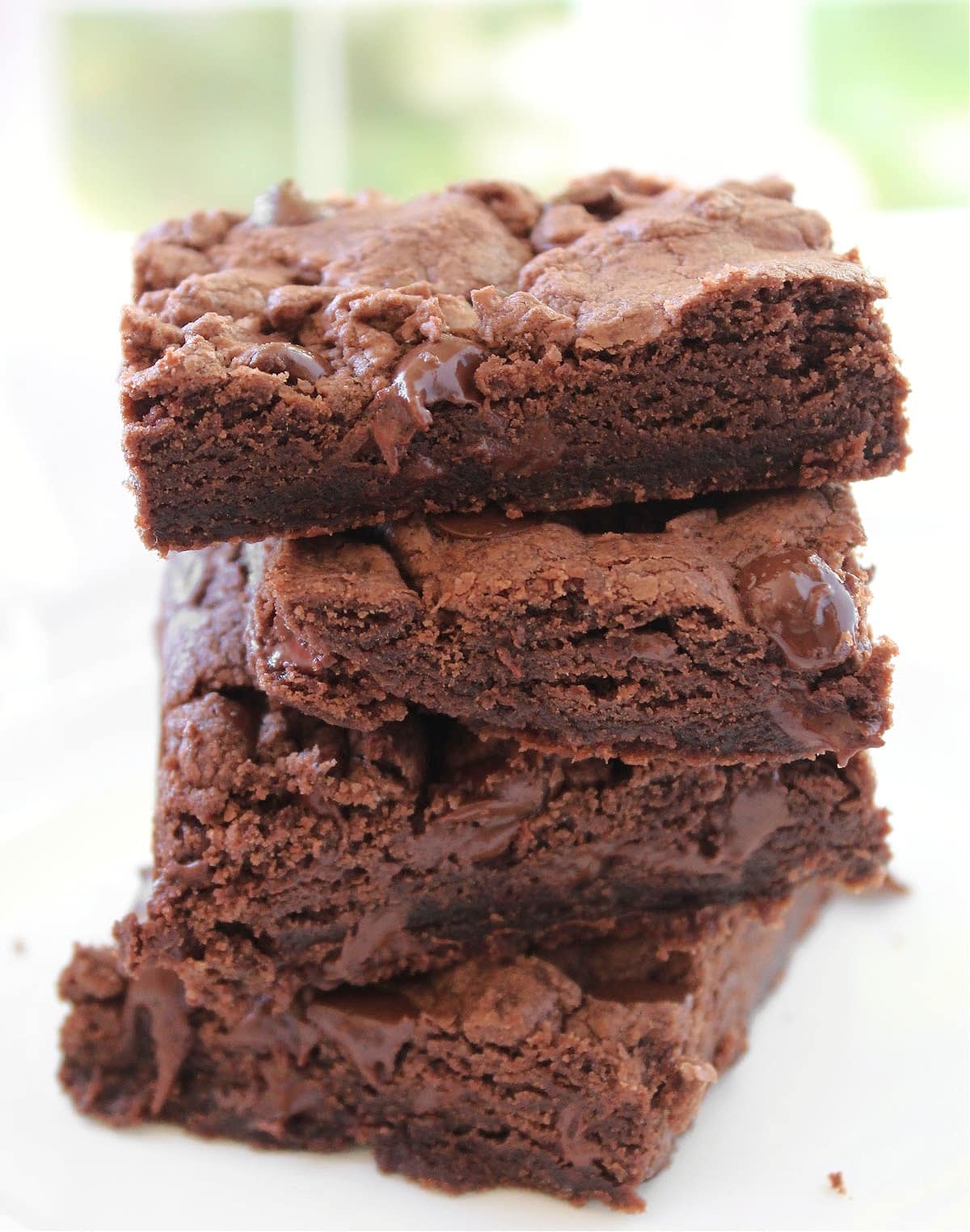 Rich and fudgy brownies made with just 4 simple ingredients! 20 minutes bake time.